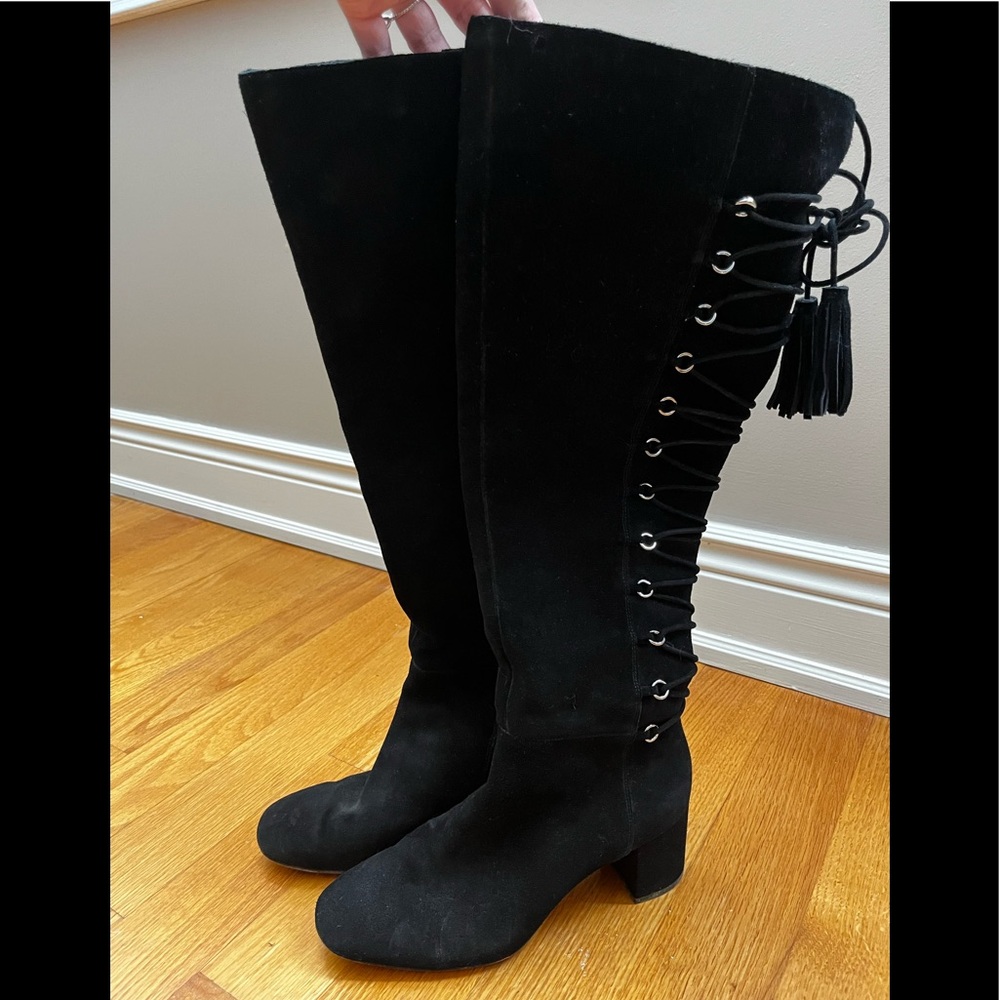 Enzo Angiolini Blocked Heel Suede Boots